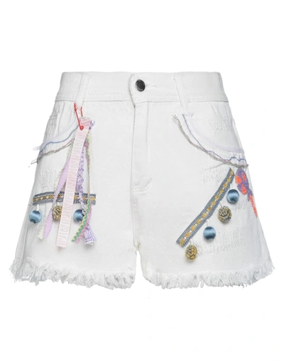 Shop Molly Bracken Denim Shorts In White