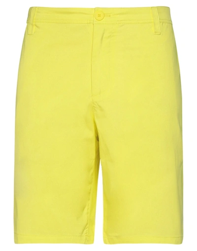 Shop Armani Exchange Man Shorts & Bermuda Shorts Yellow Size 30 Cotton, Elastane