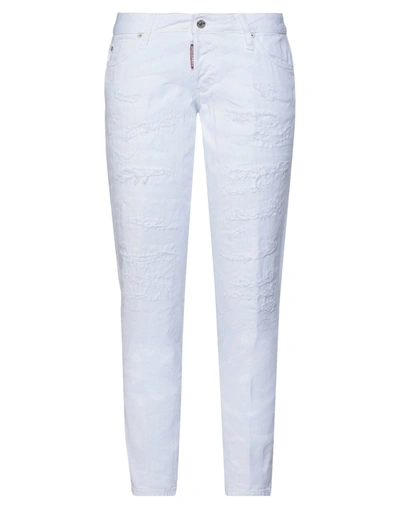 Shop Dsquared2 Woman Jeans White Size 4 Cotton, Elastane