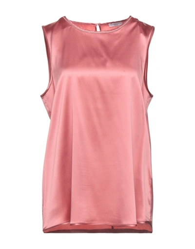 Shop Peserico Woman Top Pastel Pink Size 2 Silk, Elastane