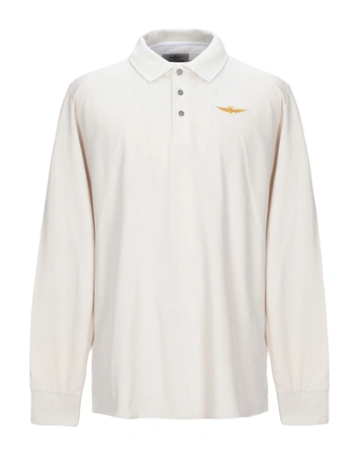 Shop Aeronautica Militare Man Polo Shirt Ivory Size S Cotton In White