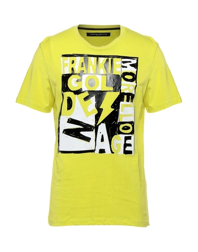 Shop Frankie Morello Man T-shirt Acid Green Size M Cotton