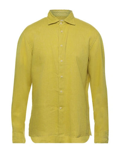 Shop Drumohr Man Shirt Acid Green Size Xxl Linen