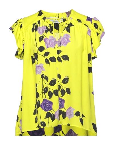 Shop Msgm Blouses In Yellow