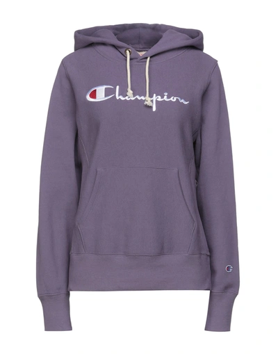 Shop Champion Reverse Weave Woman Sweatshirt Purple Size Xs Cotton