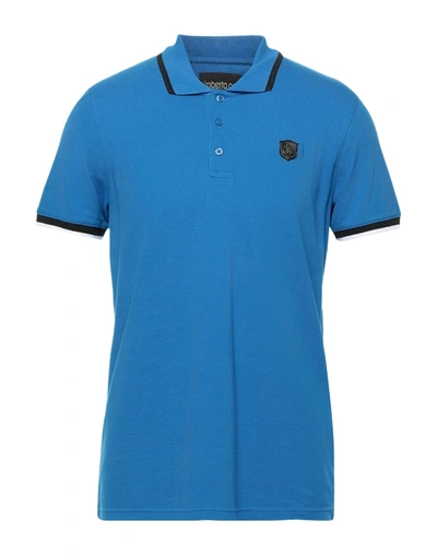 Shop Roberto Cavalli Polo Shirts In Bright Blue
