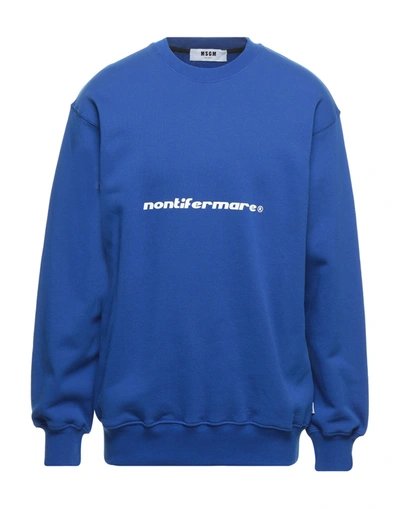 Shop Msgm Sweatshirts In Blue
