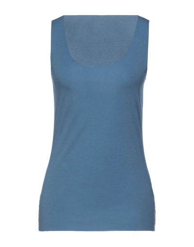 Shop Wolford Tops In Slate Blue