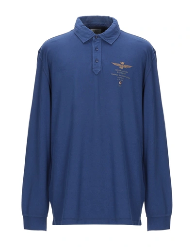 Shop Aeronautica Militare Polo Shirts In Blue