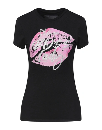 Shop Philipp Plein Woman T-shirt Black Size Xs Cotton, Abs - Acrylonitrile Butadiene Styrene