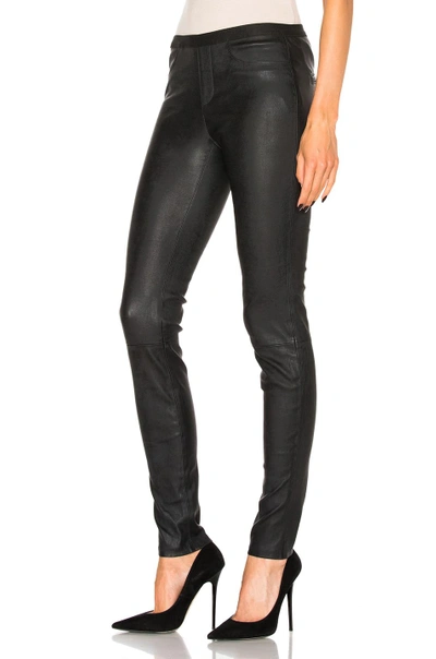 Shop Helmut Lang Leather Legging In Black