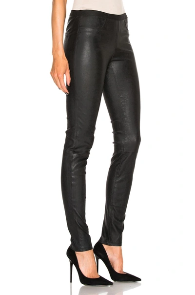 Shop Helmut Lang Leather Legging In Black