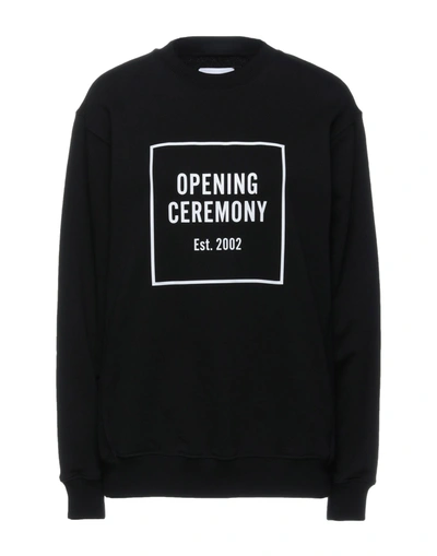 Shop Opening Ceremony Woman Sweatshirt Black Size M Cotton, Elastane