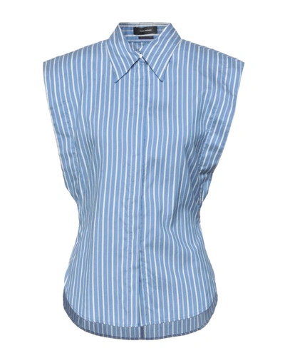 Shop Isabel Marant Woman Shirt Azure Size 8 Silk In Blue