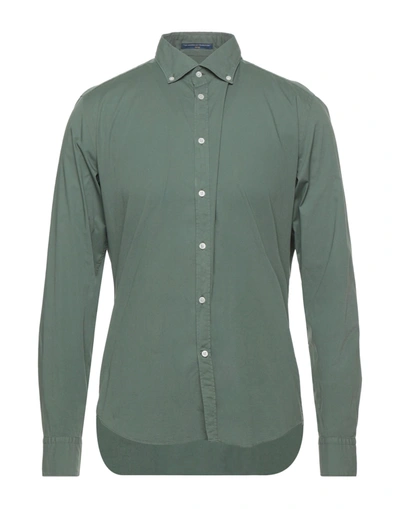 Shop B.d.baggies B. D.baggies Man Shirt Military Green Size Xl Cotton, Elastane