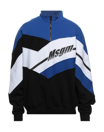Shop Msgm Sweatshirts In Bright Blue