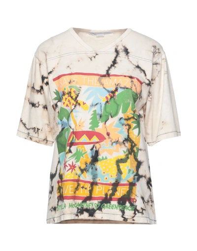 Shop Stella Mccartney Woman T-shirt Beige Size 8-10 Cotton