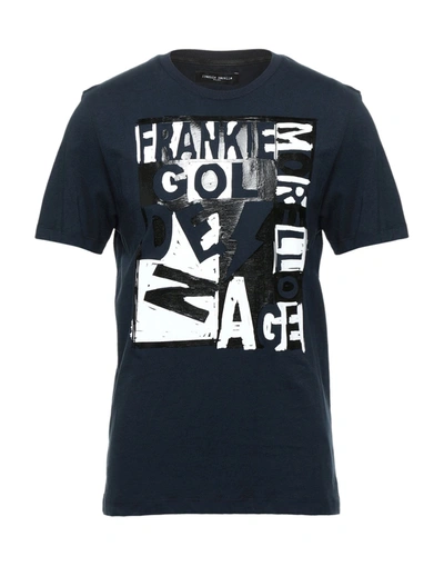 Shop Frankie Morello Man T-shirt Midnight Blue Size S Cotton