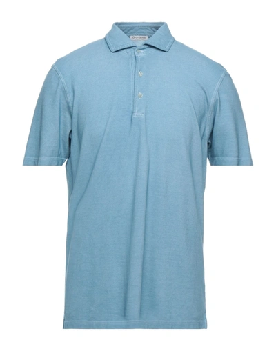 Shop Gran Sasso Polo Shirts In Sky Blue