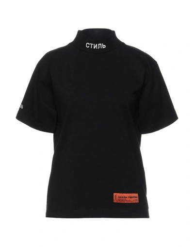 Shop Heron Preston Woman T-shirt Black Size Xs Cotton, Polyester