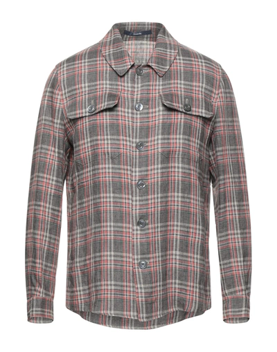 Shop Drumohr Man Shirt Grey Size 36 Linen
