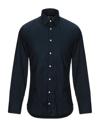 Shop Bastoncino Man Shirt Midnight Blue Size 15 Cotton, Elastane