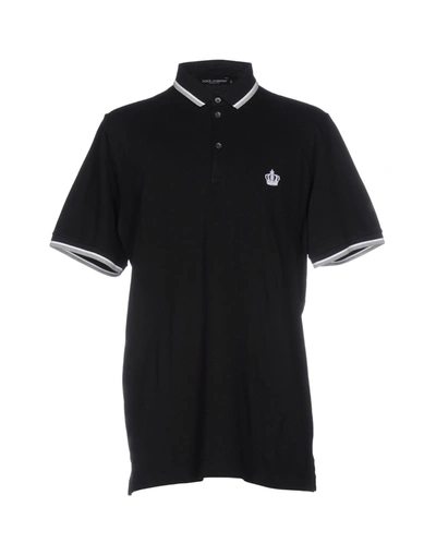 Shop Dolce & Gabbana Man Polo Shirt Black Size 34 Cotton