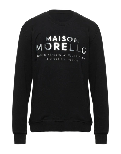 Shop Frankie Morello Man Sweatshirt Black Size Xl Cotton