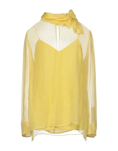 Shop Valentino Garavani Woman Blouse Yellow Size 6 Viscose, Elastane