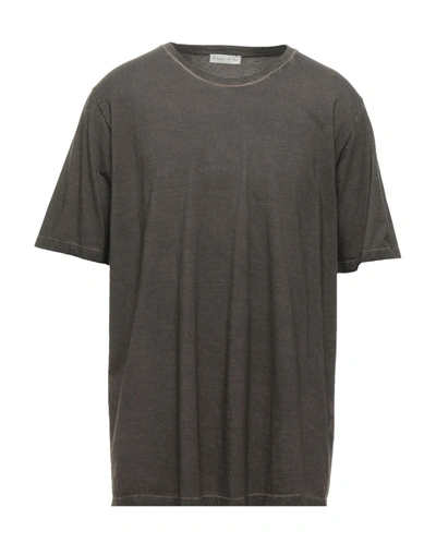 Shop Etro Man T-shirt Dark Brown Size M Cotton