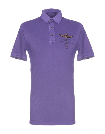 Shop Aeronautica Militare Polo Shirts In Purple