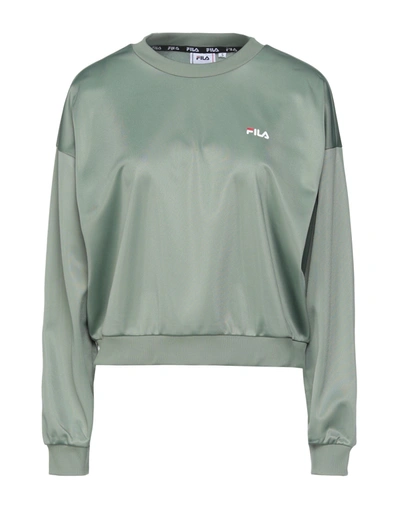 Shop Fila Woman Sweatshirt Sage Green Size L Polyester