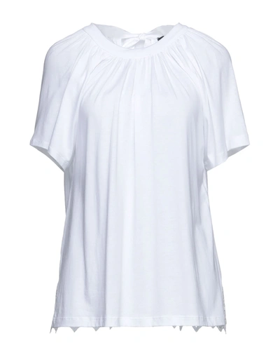 Shop Seventy Sergio Tegon Woman T-shirt White Size 8 Lyocell, Cotton, Elastane