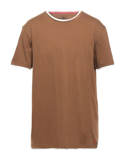 Shop Manuel Ritz Man T-shirt Brown Size Xxl Cotton