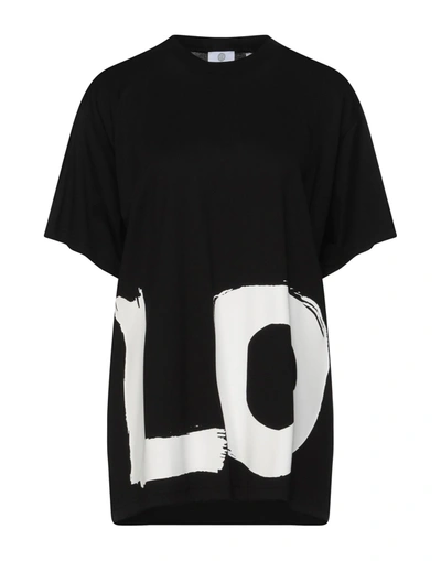 Shop Burberry Woman T-shirt Black Size Xs Cotton, Elastane