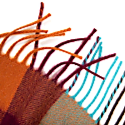 Kinalba Oban Rich Autumn Block Cashmere Scarf In Cashmere