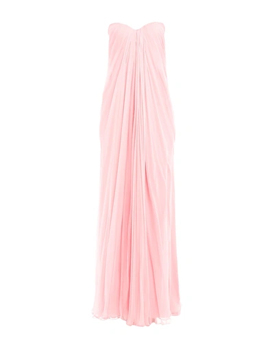 Shop Alexander Mcqueen Long Dresses In Pink