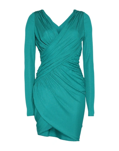 Shop Alexandre Vauthier Woman Mini Dress Green Size 4 Polyester, Elastane