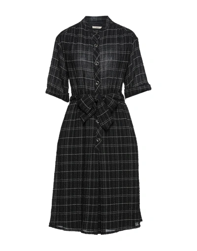 Shop Sessun Woman Midi Dress Black Size Xs Polyester, Wool, Cotton
