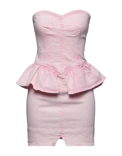 Shop Isabel Marant Woman Mini Dress Light Pink Size 8 Cotton, Elastane