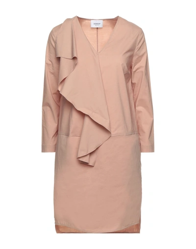 Shop Dondup Woman Mini Dress Light Brown Size 2 Cotton, Elastane In Beige