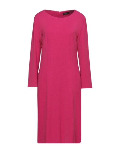 Shop Antonelli Woman Midi Dress Fuchsia Size 6 Viscose, Virgin Wool, Elastane In Pink