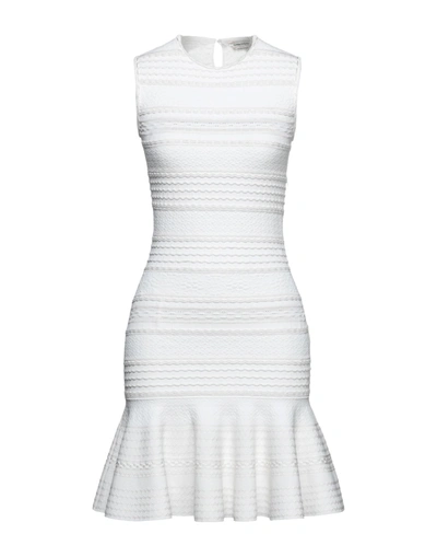 Shop Alexander Mcqueen Woman Mini Dress White Size M Viscose, Polyester, Silk, Polyamide, Elastane