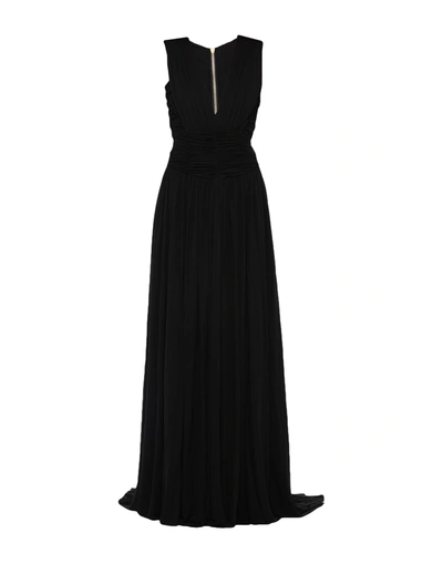 Shop Balmain Long Dresses In Black