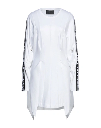 Shop Philipp Plein Woman Mini Dress White Size L Viscose, Polyamide, Elastane