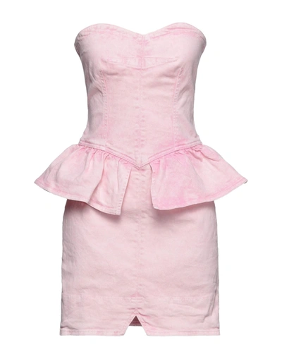 Shop Isabel Marant Woman Short Dress Pink Size 8 Cotton, Elastane