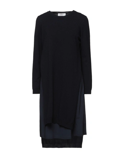 Shop Accuà By Psr Woman Midi Dress Midnight Blue Size 12 Virgin Wool, Silk, Cashmere, Elastane