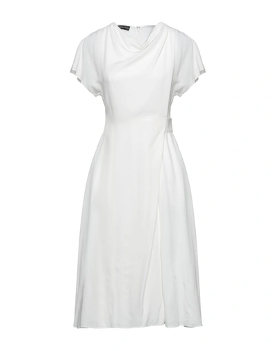 Shop Emporio Armani Midi Dresses In Ivory