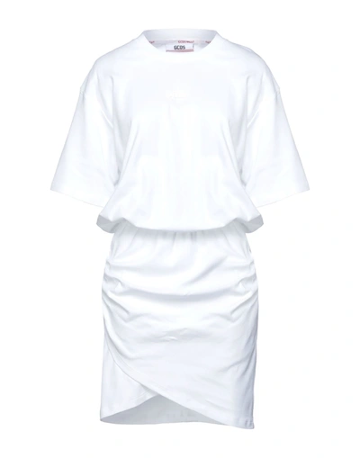 Shop Gcds Woman Mini Dress White Size S Cotton