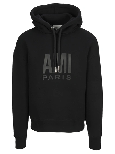 Shop Ami Alexandre Mattiussi Ami Ami Paris Hoodie In Black